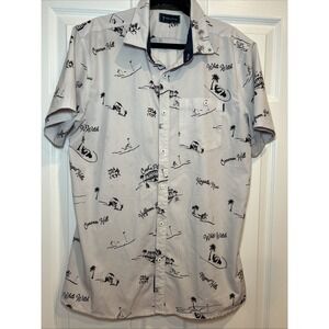 William Murray Men's White Golf Polo Shirt Allover Print Golf Courses Of Jamaica